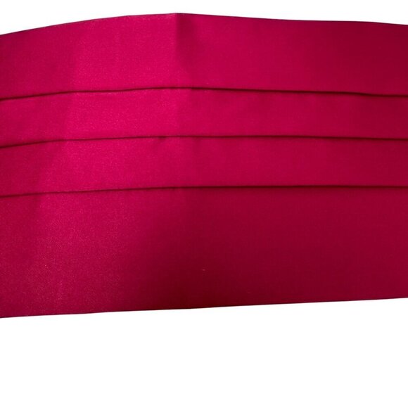 STANLEY BLACKER Cummerbund and Bow Tie Red Silk Formal Set - Picture 8 of 11